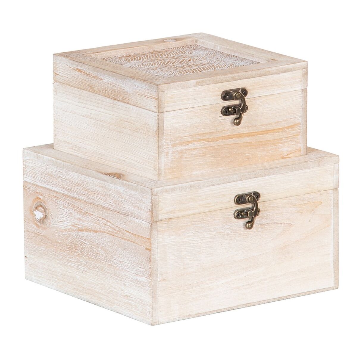 Dekorationslåda Blad Rattan 20 x 20 x 12 cm DMF (2 antal)