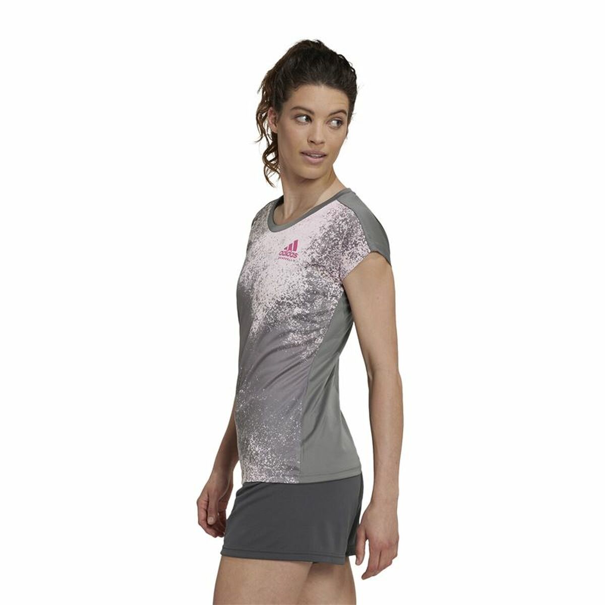 T-shirt med kortärm Dam Adidas Mörkgrå - 4