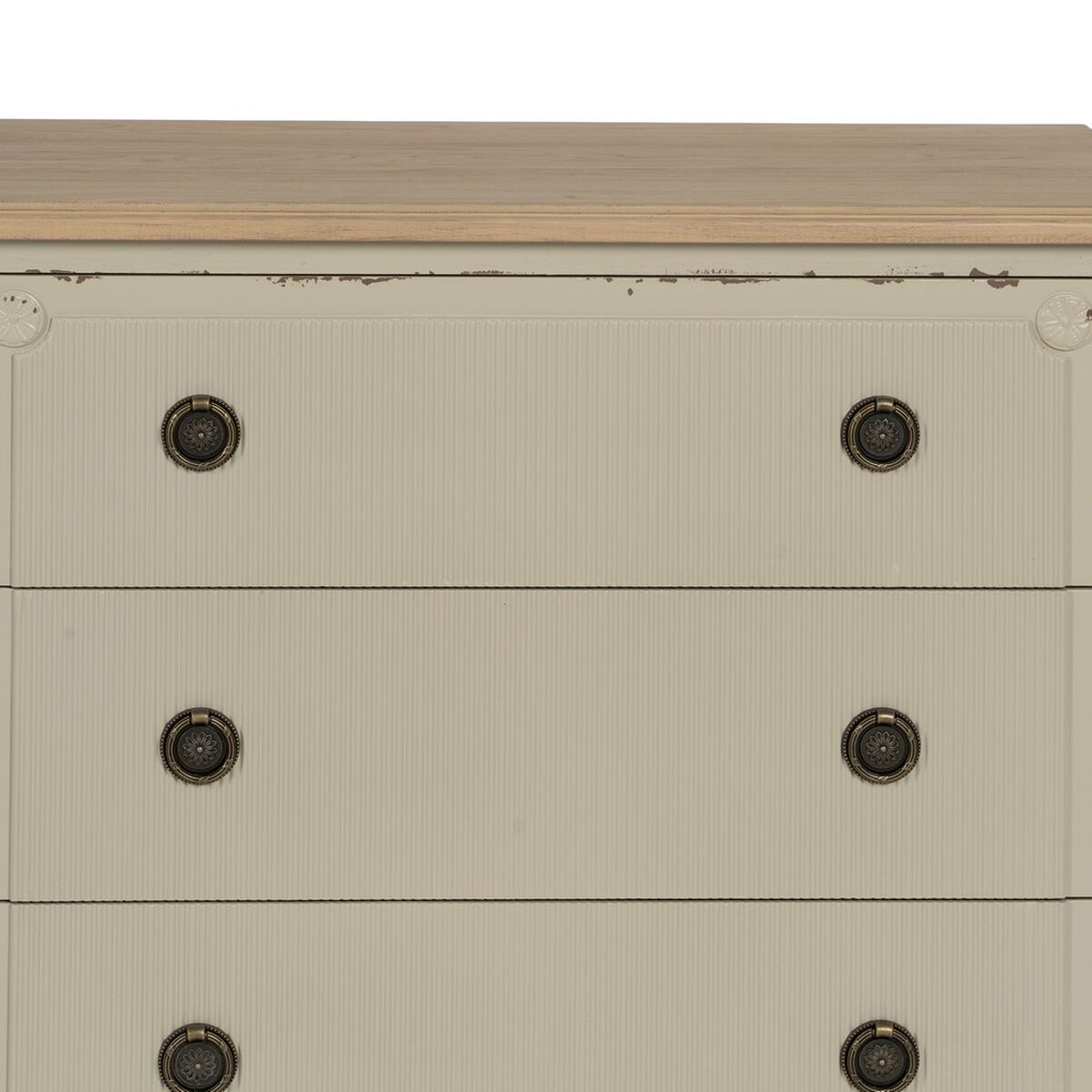 Byrå Kräm Naturell Granträ Trä MDF 80 x 38 x 73 cm - 6
