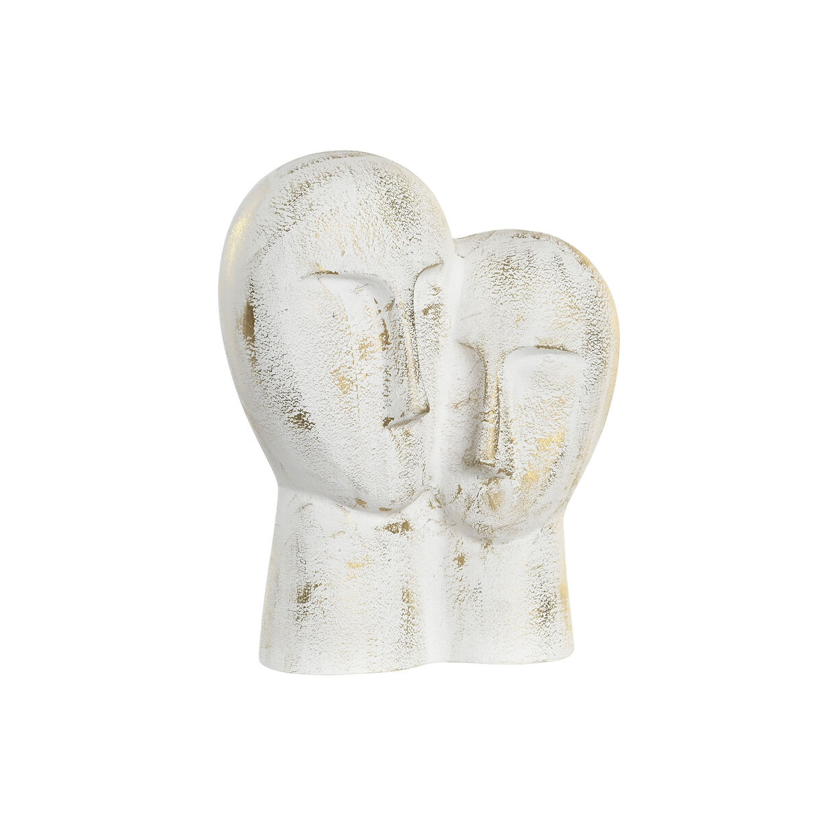 Prydnadsfigur DKD Home Decor 23 x 10 x 30 cm Ansikte Gyllene Aluminium Vit