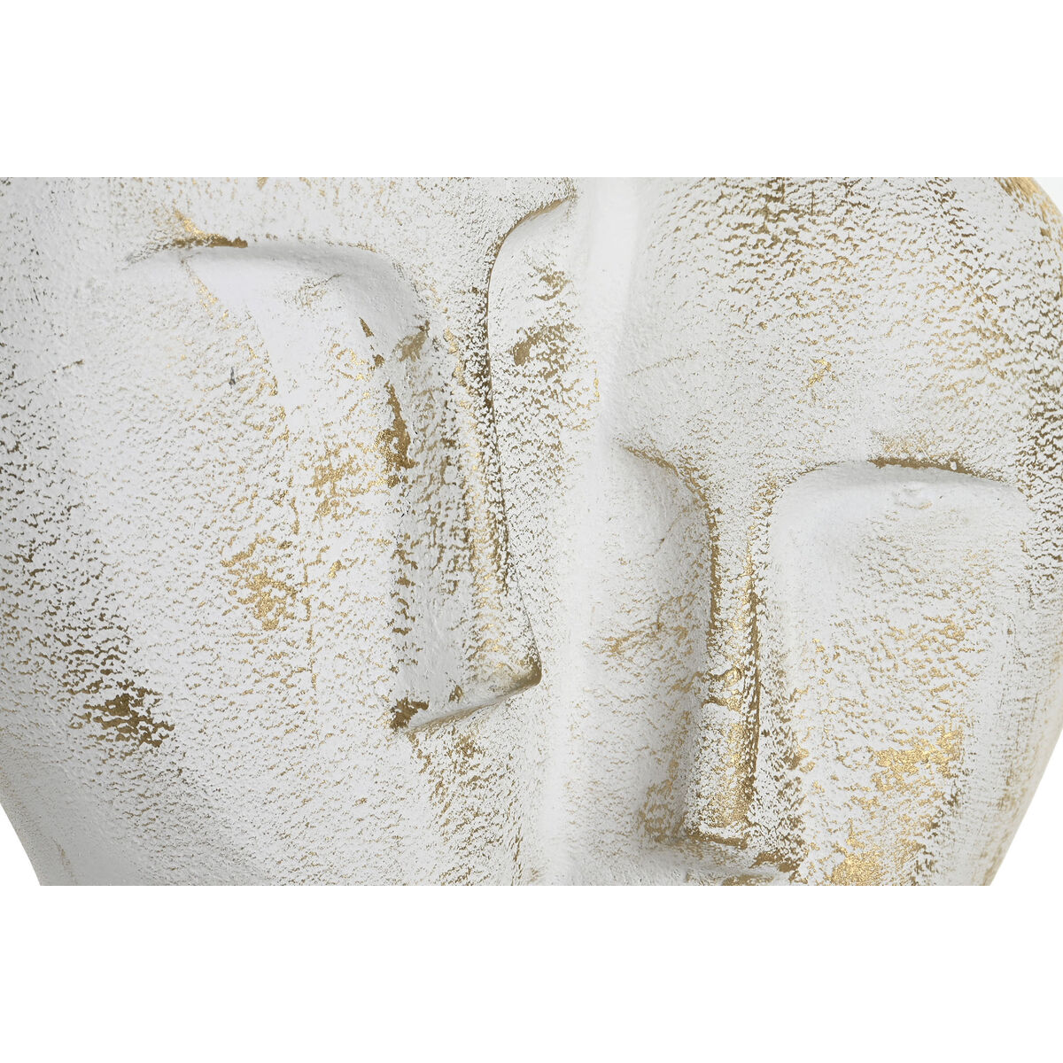 Prydnadsfigur DKD Home Decor 23 x 10 x 30 cm Ansikte Gyllene Aluminium Vit - 2