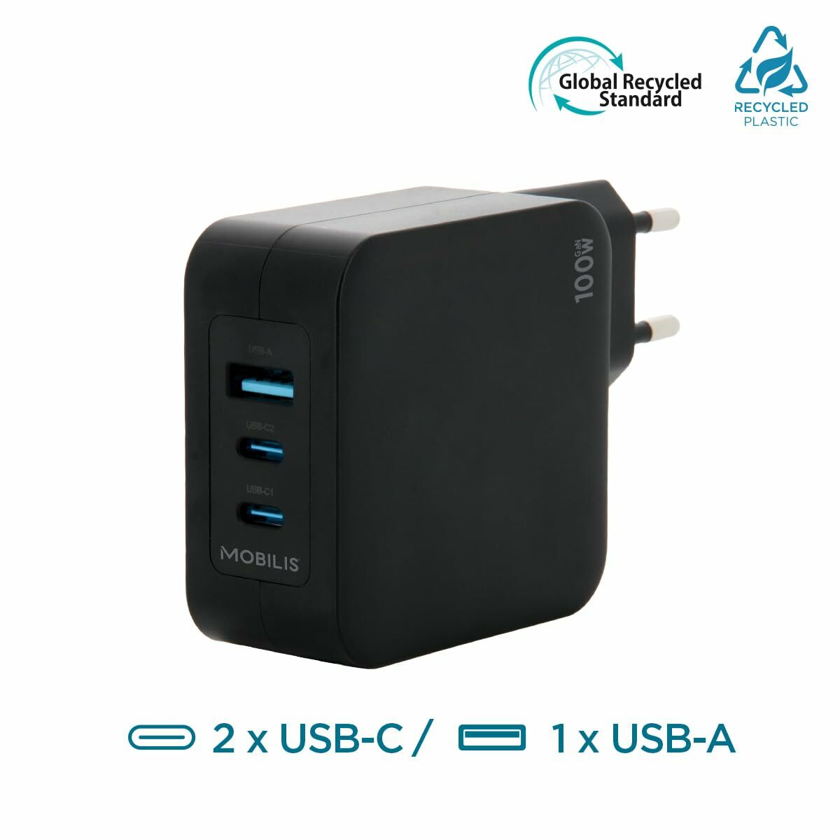 Laddare till Läsplatta Mobilis 001365 Svart 100 W - 2