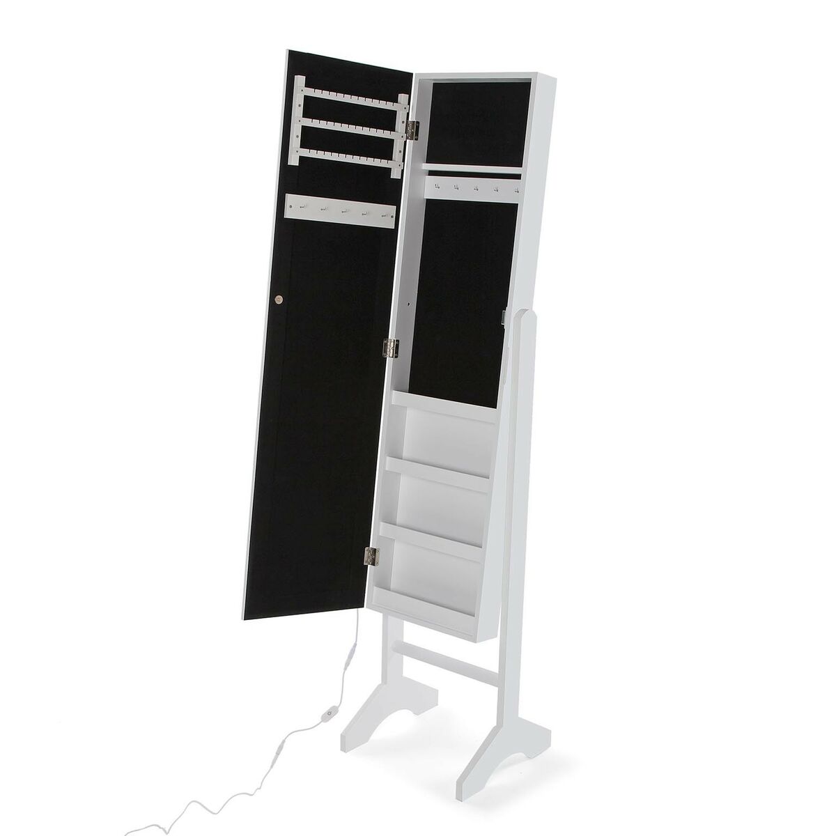Väggspegel Versa Vit Speglar Trä MDF 35 x 153 x 35,2 cm Smyckeskrin med ben - 3