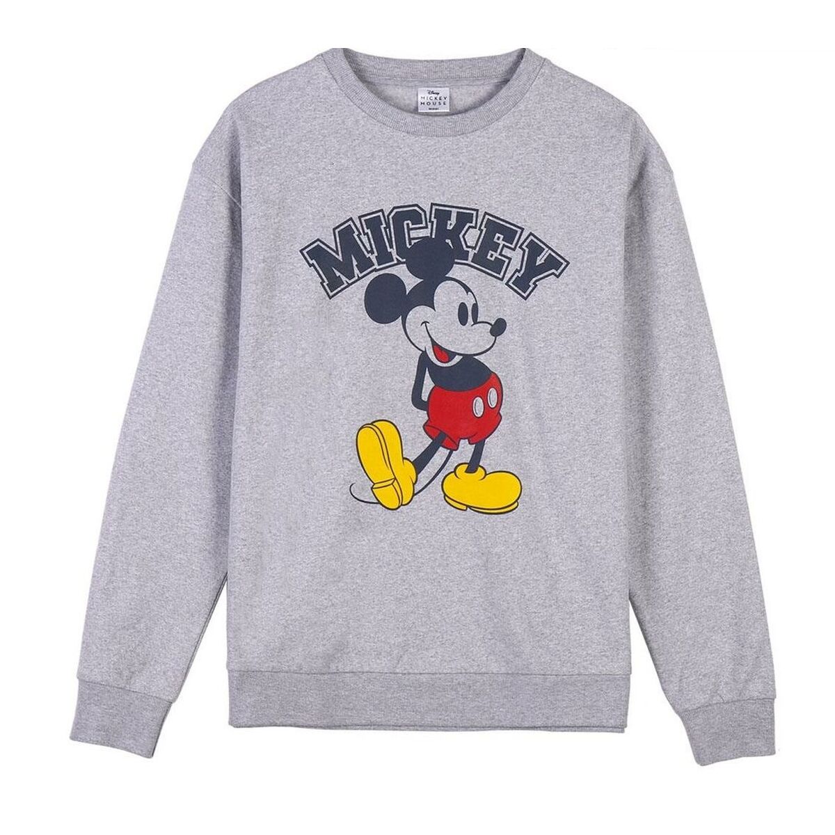 Tröja utan huva Unisex Mickey Mouse Grå - 7