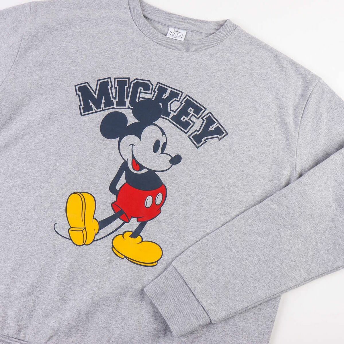 Tröja utan huva Unisex Mickey Mouse Grå - 11