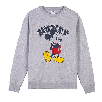 Tröja utan huva Unisex Mickey Mouse Grå