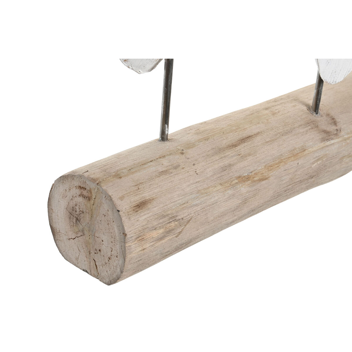Prydnadsfigur DKD Home Decor 56 x 8 x 31 cm Brun Aluminium Vit Mangoträ Yoga - 3