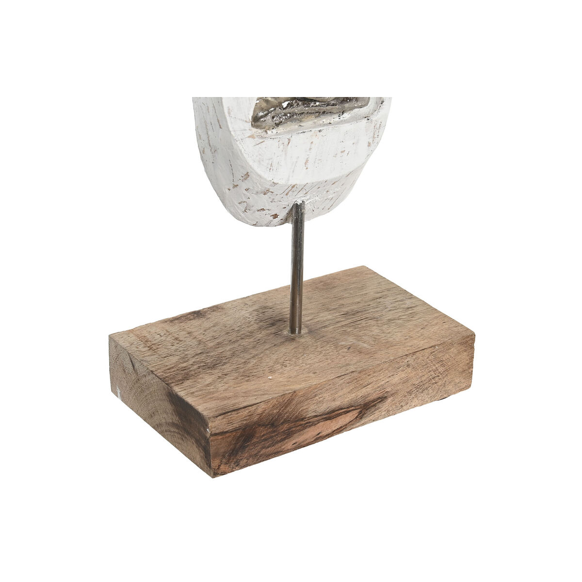 Prydnadsfigur DKD Home Decor 18 x 9 x 69 cm Brun Aluminium Vit Mangoträ Yoga - 3