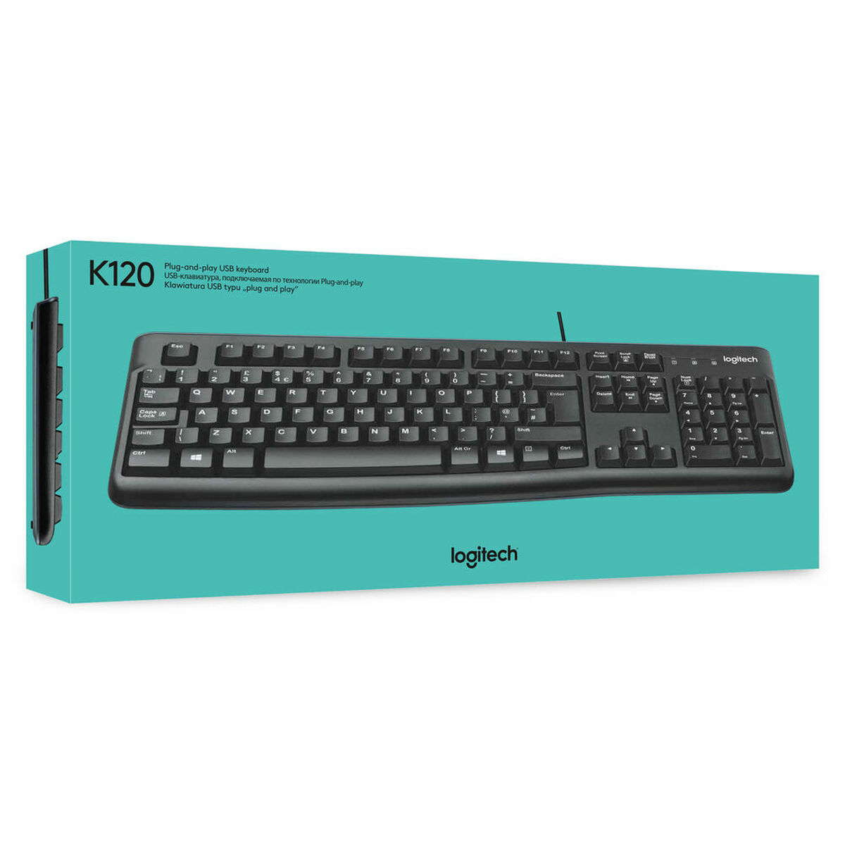 Tangentbord Logitech Keyboard K120 for Business Svart QWERTY - 4