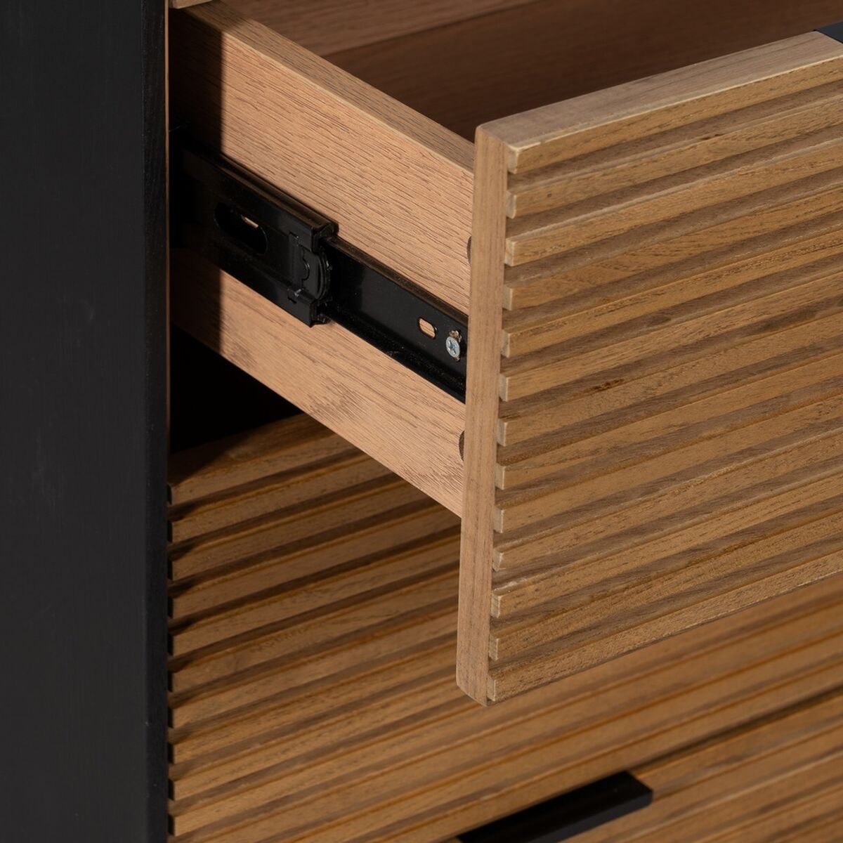 Byrå ORLEANS Svart Naturell Järn Trä MDF 104 x 40 x 81,5 cm - 6