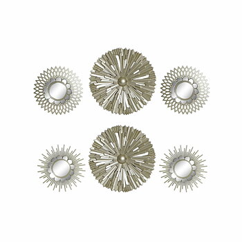 Spegelspel DKD Home Decor Vägg polypropen Gyllene Speglar (2 pcs) (35 x 3.5 x 35 cm)