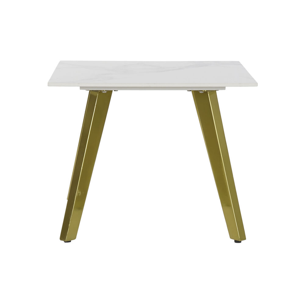 Sidobord DKD Home Decor Vit Gyllene 60 x 60 x 48 cm - 2