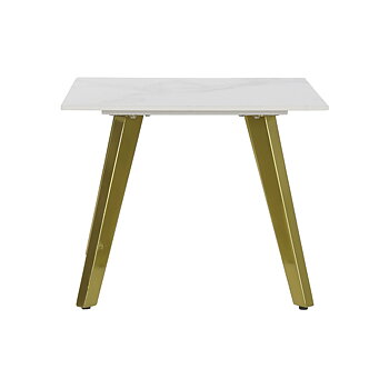 Sidobord DKD Home Decor Vit Gyllene 60 x 60 x 48 cm