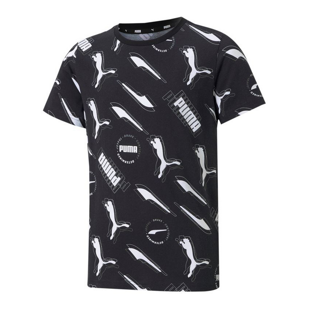Barn T-shirt med kortärm Puma AOP Svart