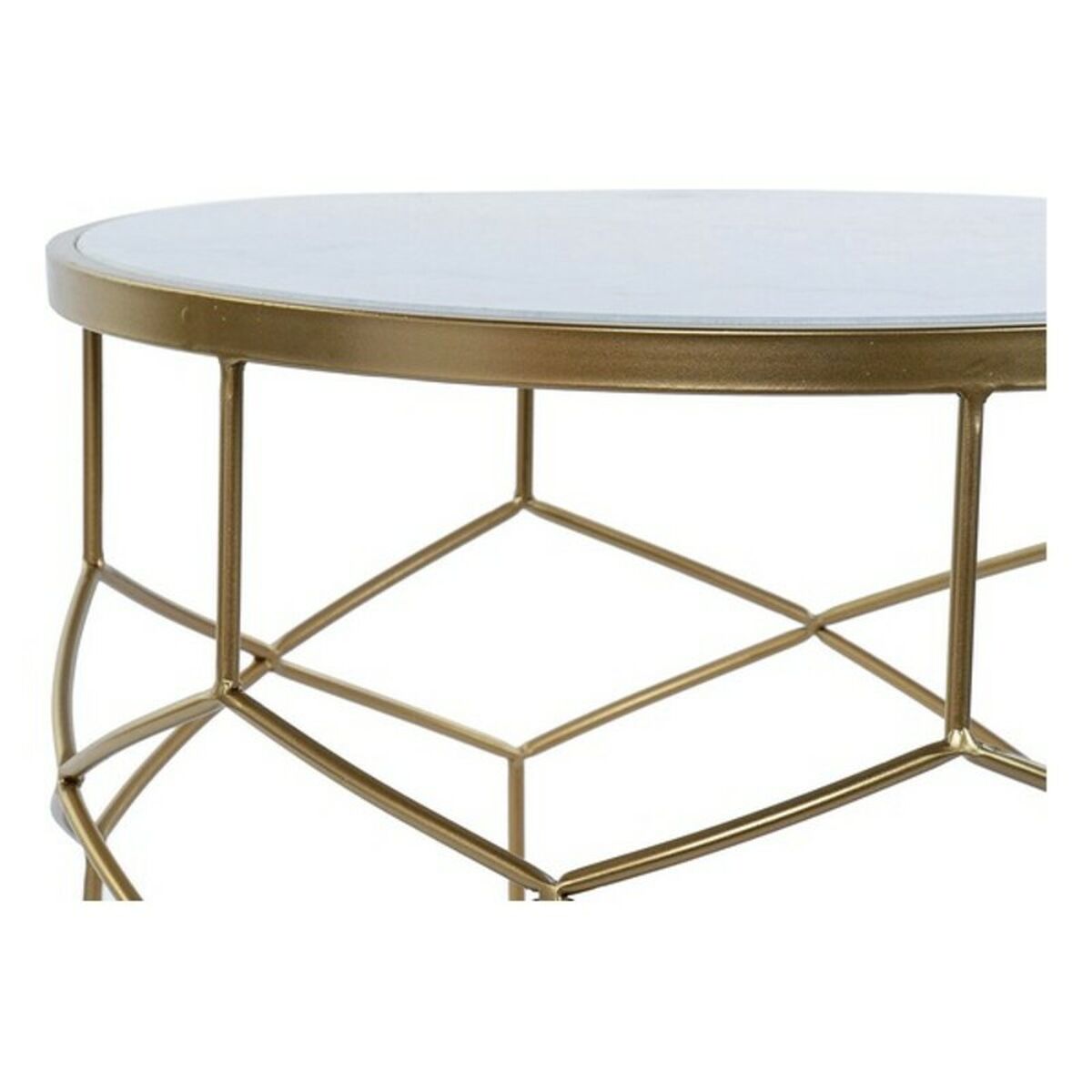 Sidobord DKD Home Decor Gyllene Metall Vit Marmor 46 x 46 x 57 cm - 3