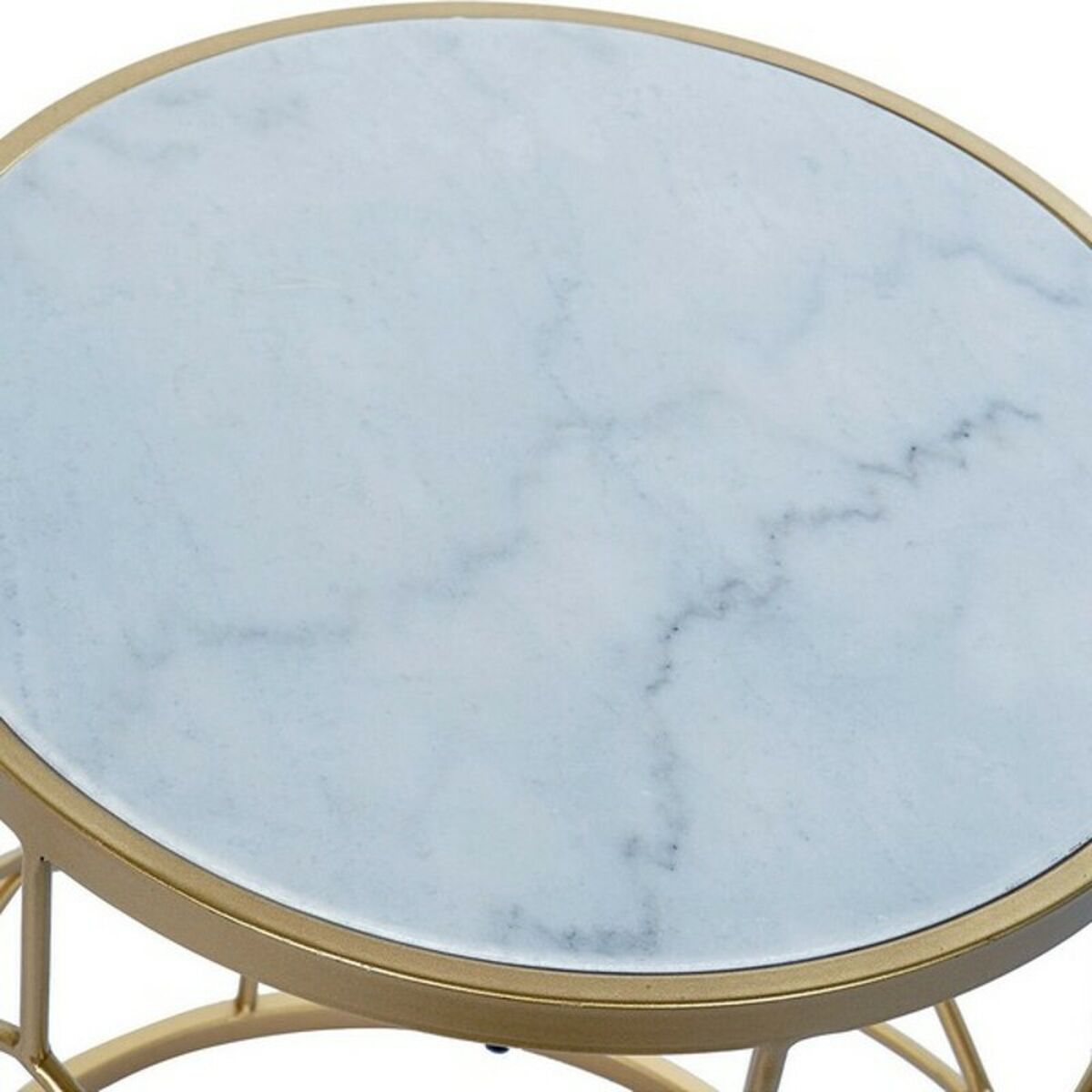 Sidobord DKD Home Decor Gyllene Metall Vit Marmor 46 x 46 x 57 cm - 4