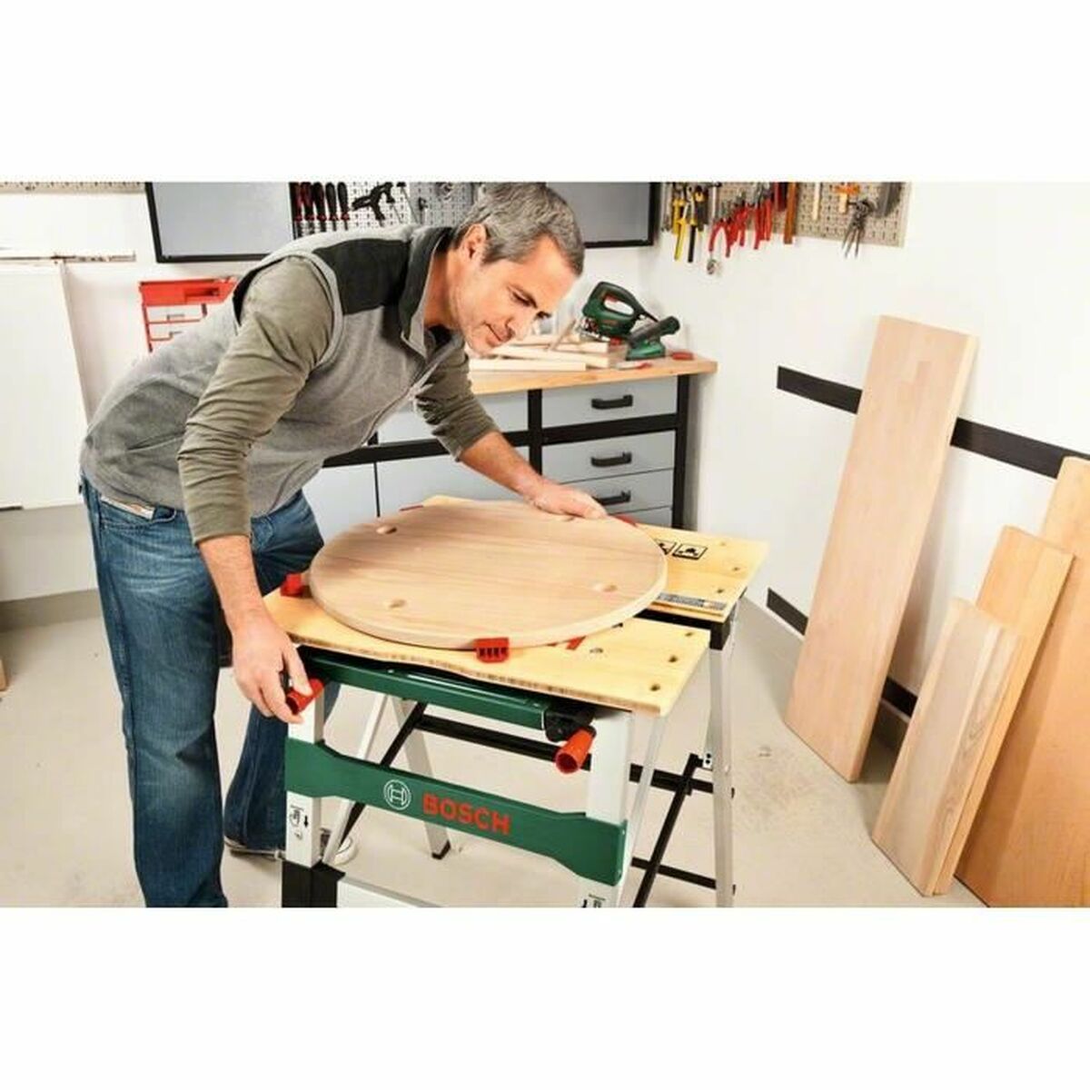 arbetsbänk BOSCH PWB 600 Hopfällbar 64 x 84 cm - 3