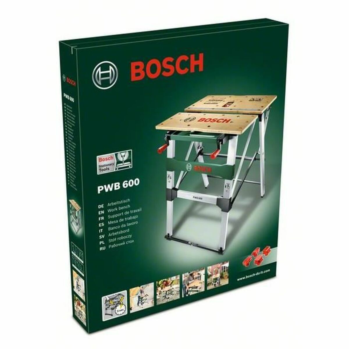 arbetsbänk BOSCH PWB 600 Hopfällbar 64 x 84 cm - 5