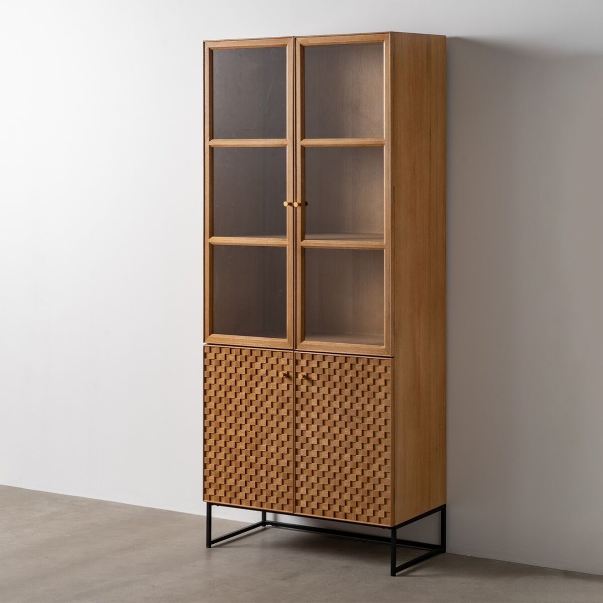 Visningsställ MARIGNI Svart Naturell Glas Järn Trä MDF 84,5 x 42,5 x 198 cm - 2