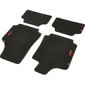 Set med bilgolvmattor FORMULA 1 CM470 Svart/Röd 4 uds
