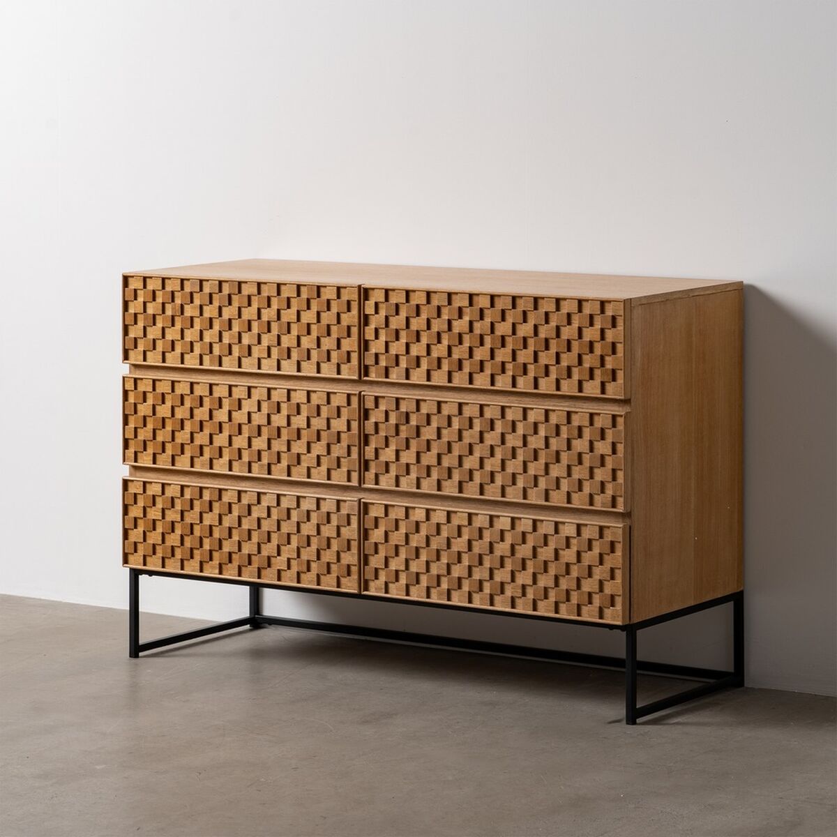 Byrå MARIGNI Svart Naturell Järn Trä MDF 118 x 42 x 77 cm - 2