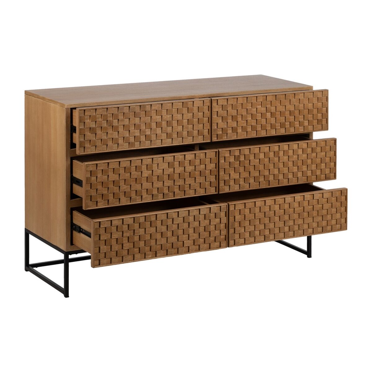 Byrå MARIGNI Svart Naturell Järn Trä MDF 118 x 42 x 77 cm - 3