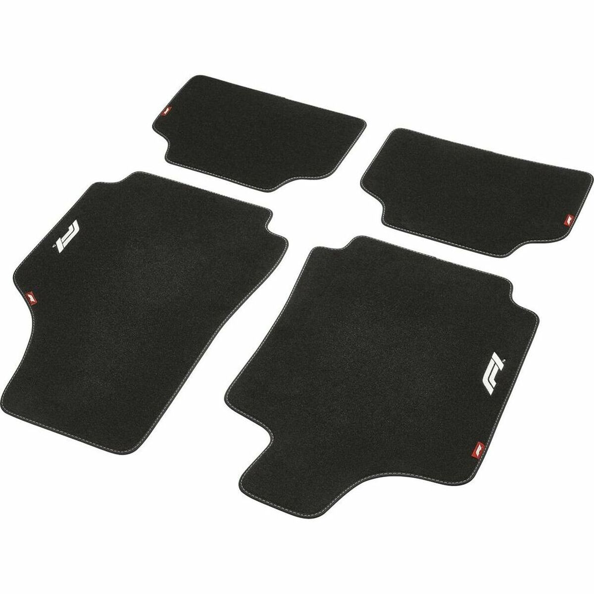 Set med bilgolvmattor FORMULA 1 CM480 Svart/Vit 4 uds - 2