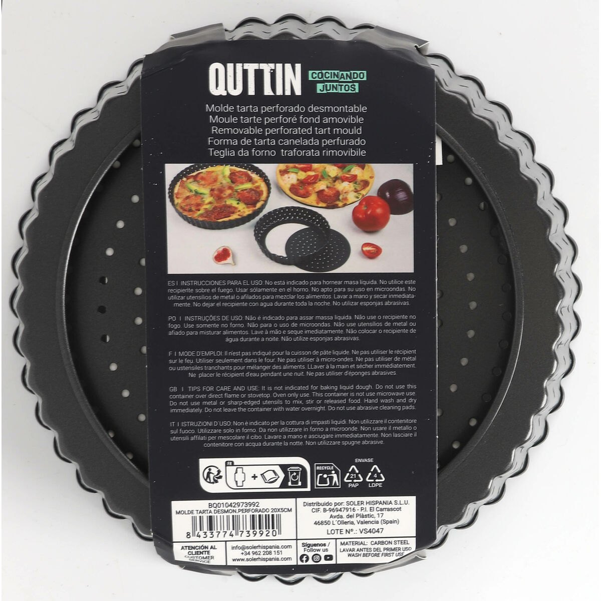 Kakform Quttin 20 x 5 cm Borrad Avtagbar (12 antal) - 11