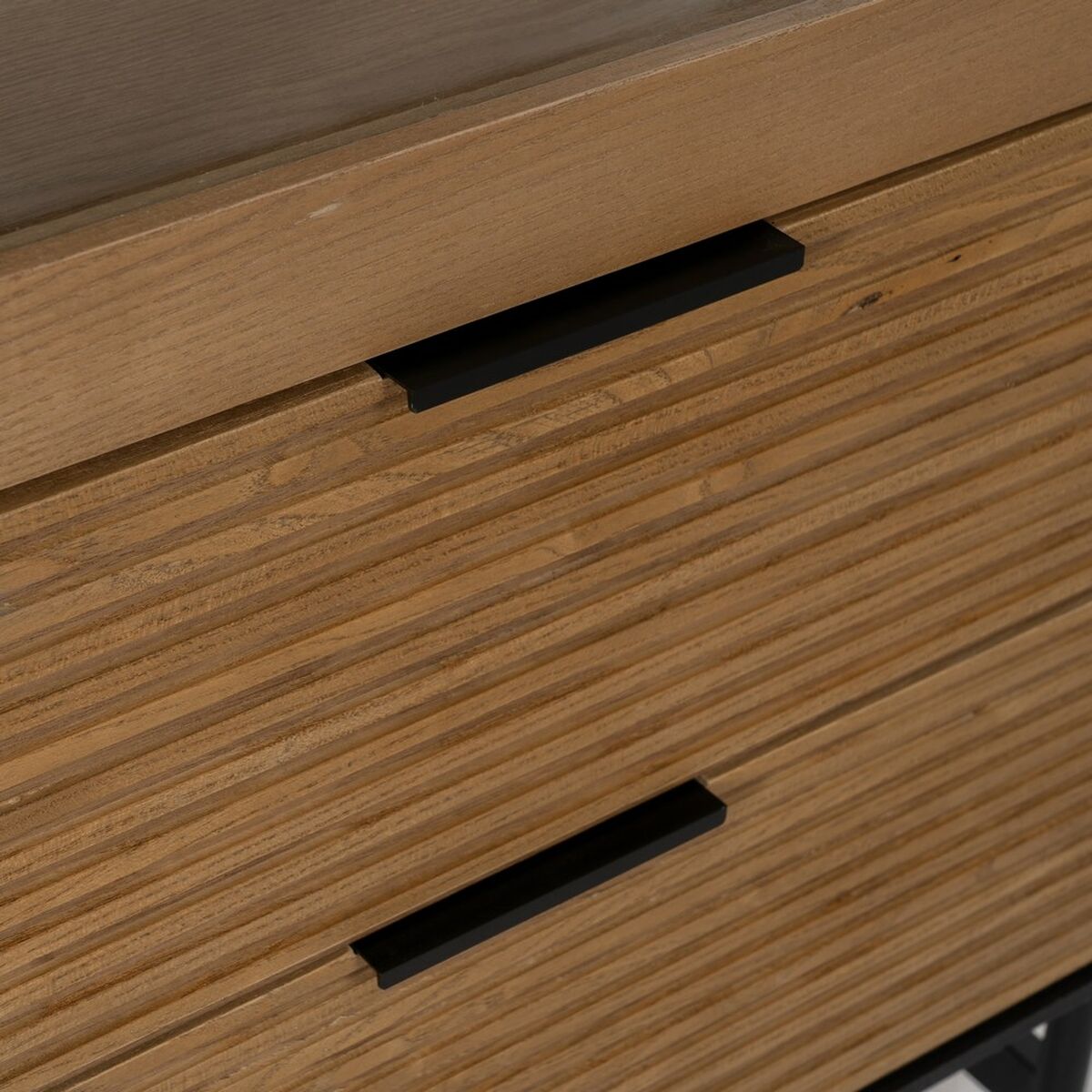 Visningsställ ORLEANS Svart Naturell Glas Järn Trä MDF 61 x 40 x 196 cm - 8