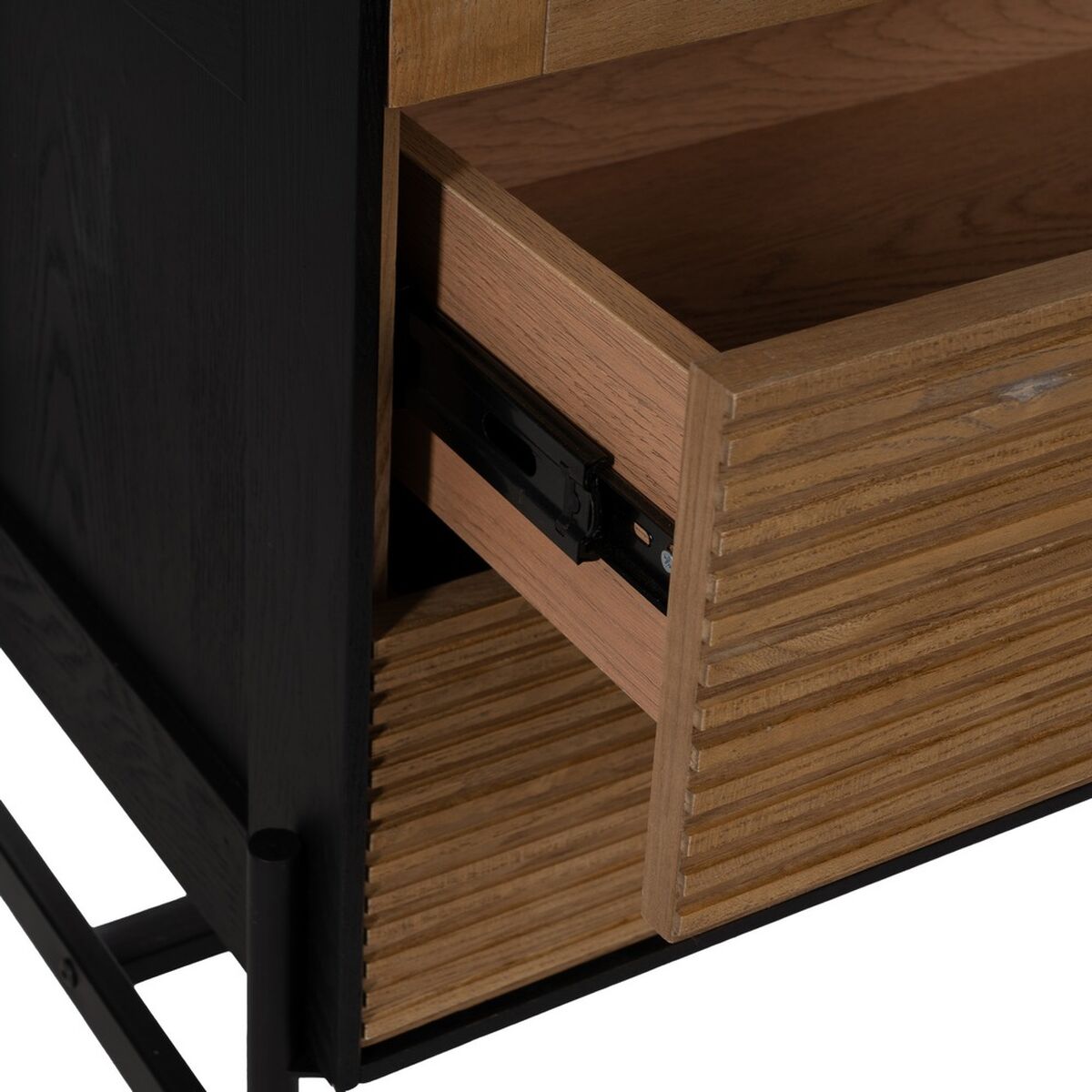 Visningsställ ORLEANS Svart Naturell Glas Järn Trä MDF 61 x 40 x 196 cm - 6