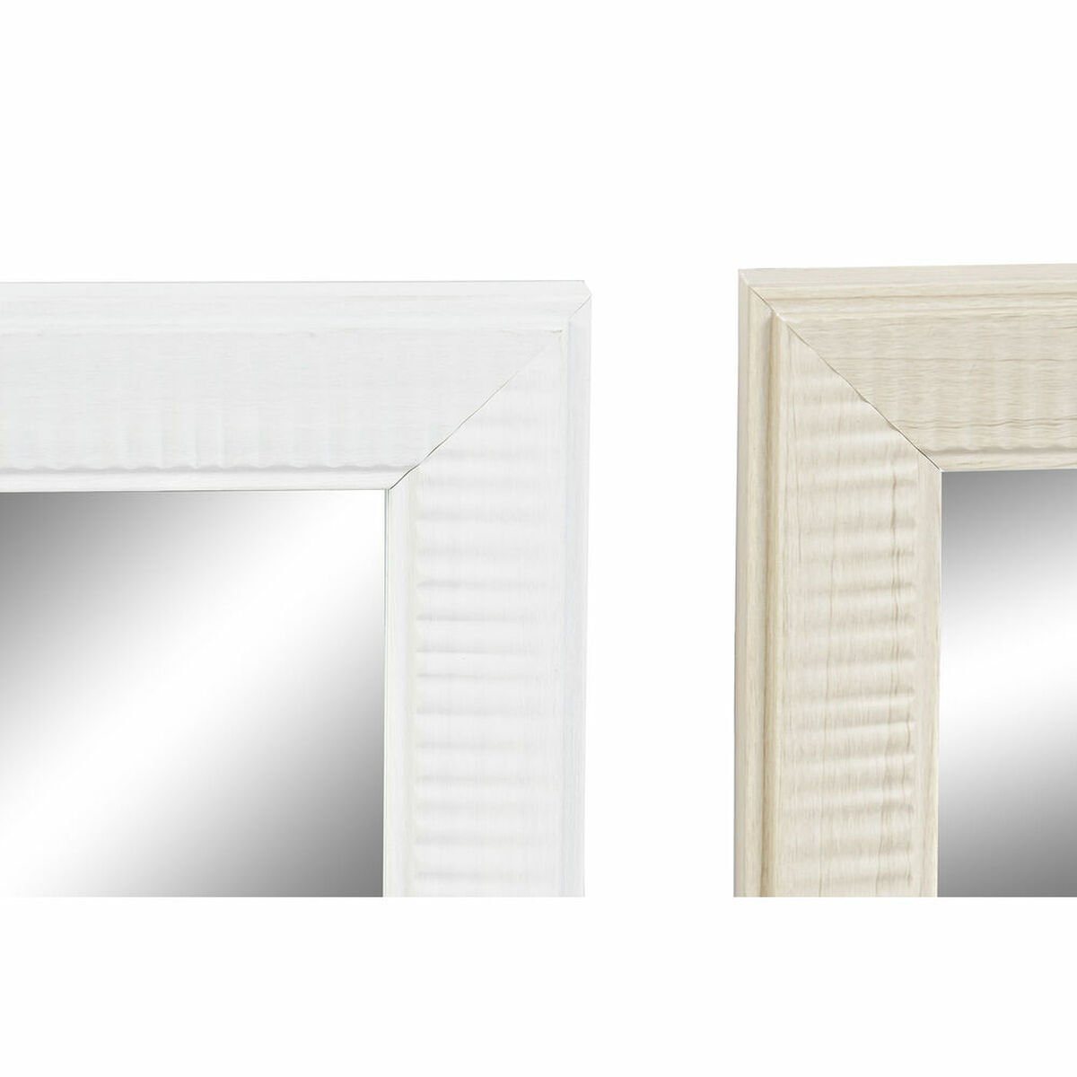Väggspegel DKD Home Decor Glas Naturell Brun Vit Mörkgrå PS 4 antal (36 x 2 x 66 cm) - 2
