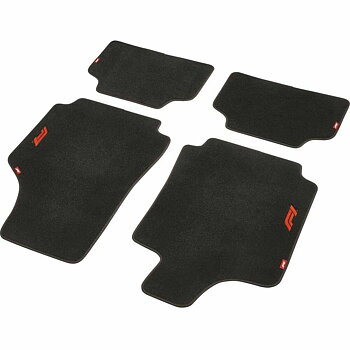 Set med bilgolvmattor FORMULA 1 CM570 Svart/Röd 4 uds