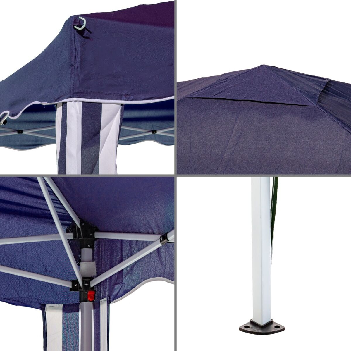 Pergola Gazebo Stål 300 x 300 x 250 cm Blå - 3