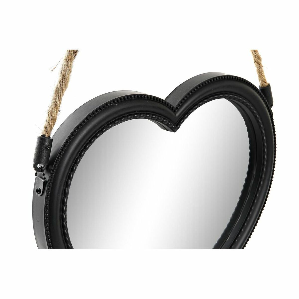 Spegelspel DKD Home Decor Speglar Hjärta Svart PP 2 antal (27 x 3 x 27 cm) - 2