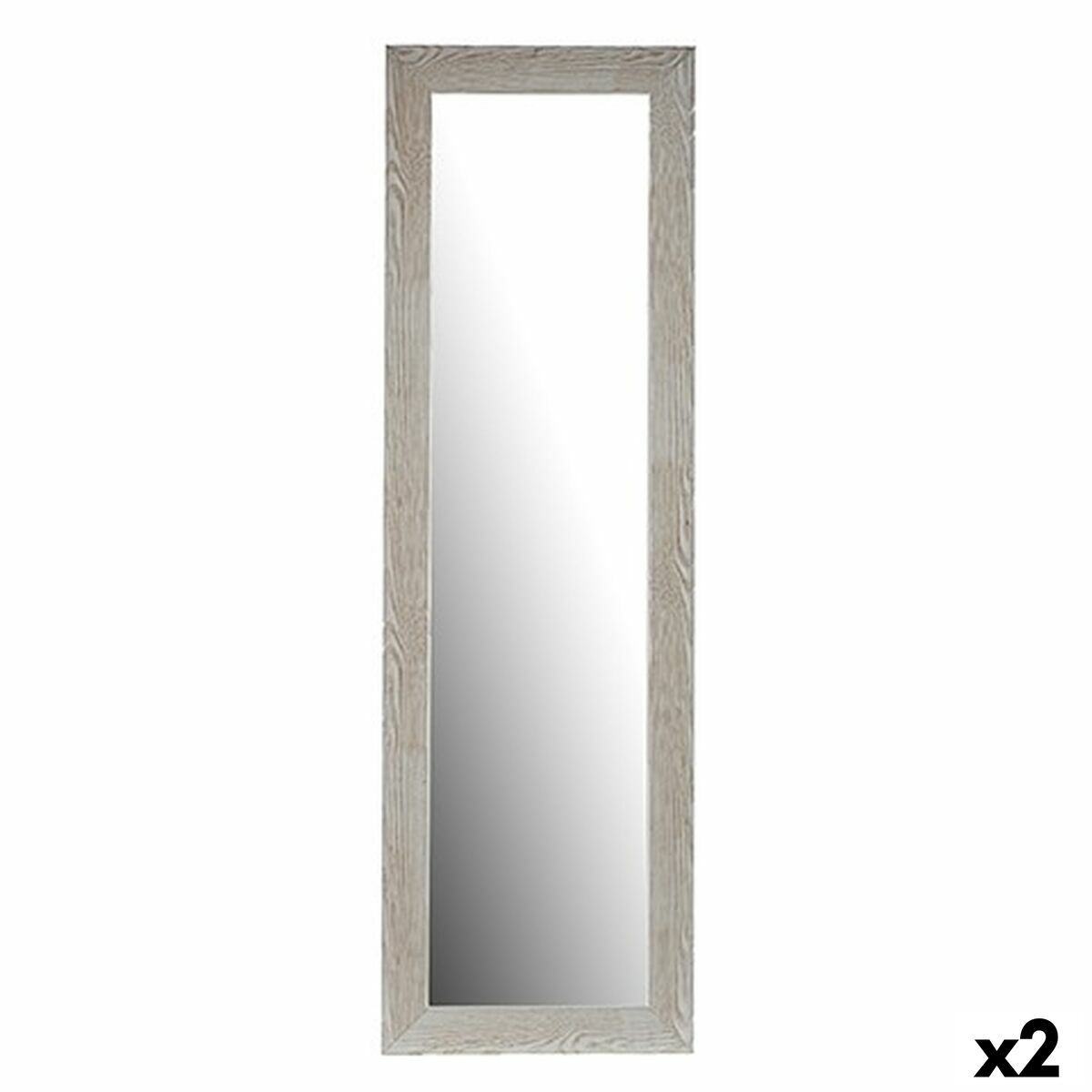 Väggspegel Vit Trä Glas 45,5 x 135,5 x 2 cm (2 antal)
