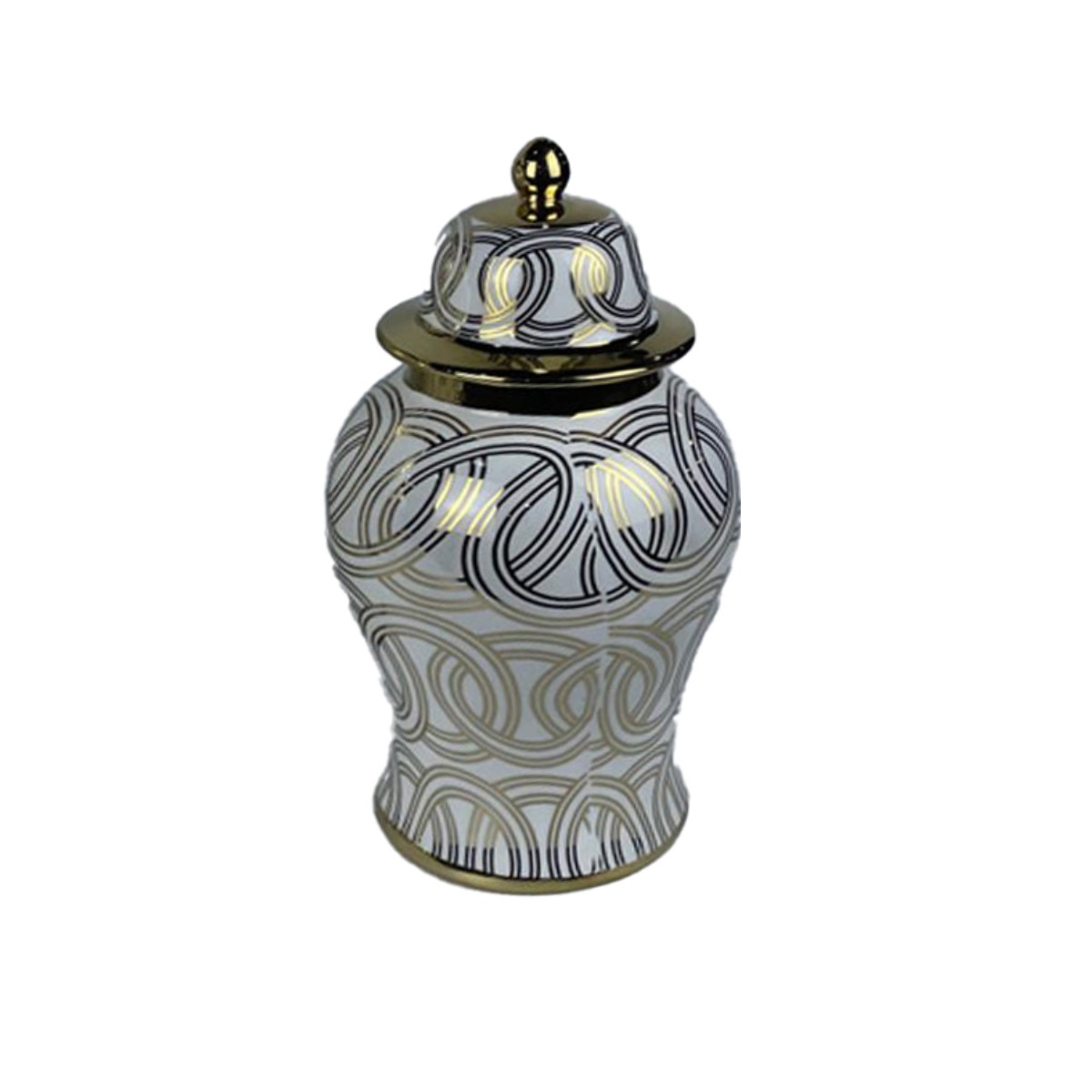 Vas DKD Home Decor Porslin Gyllene Vit Orientalisk (17 x 17 x 31 cm)