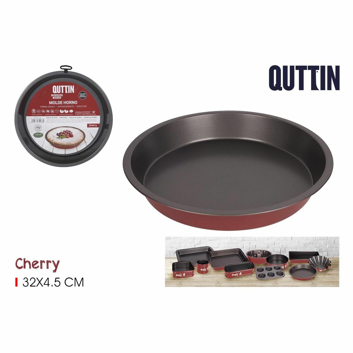 Ugnsform Quttin Cherry Kolstål 32 x 32 x 5 cm (12 antal) - 3