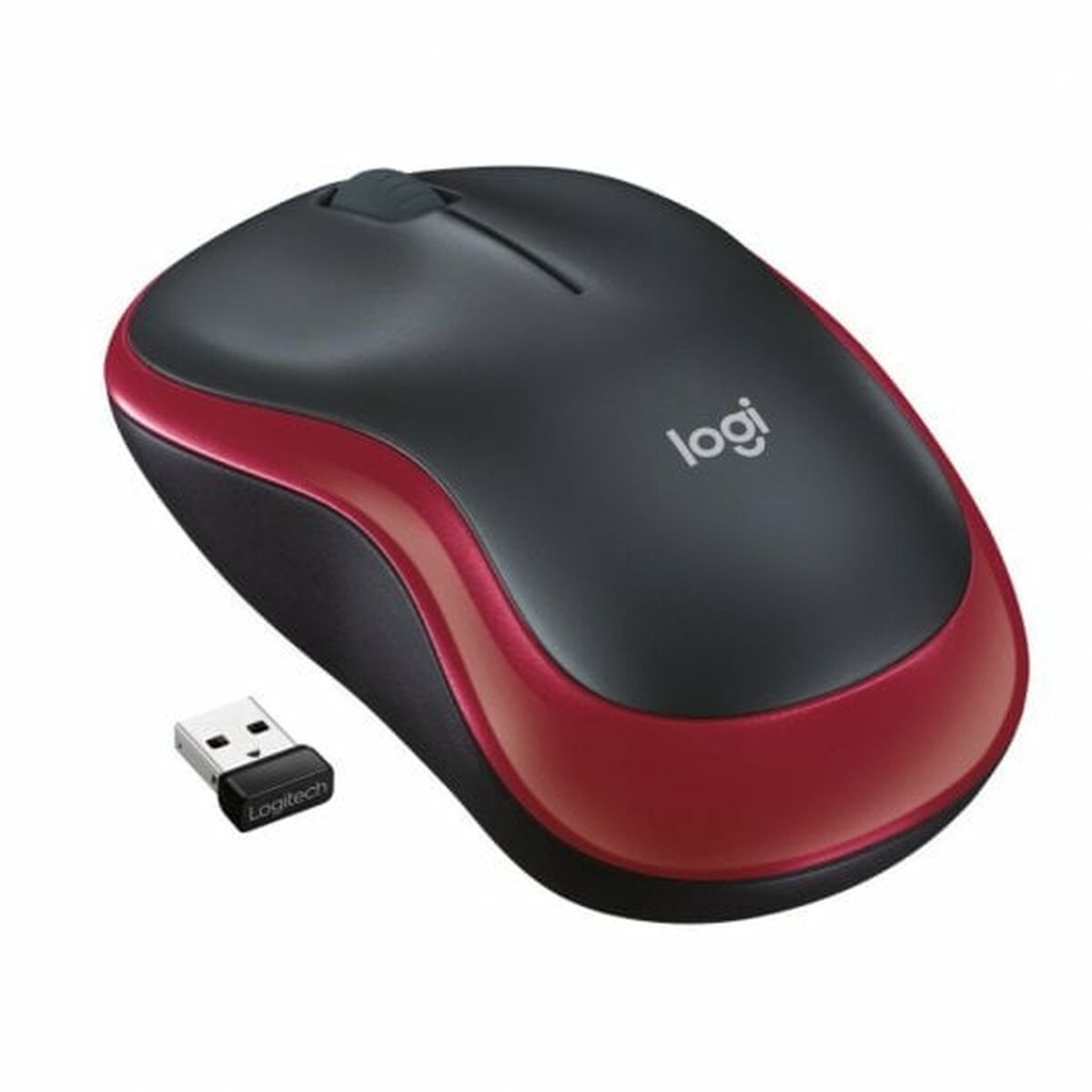 Trådlös Mus Logitech M185 Svart Röd Svartvit 1000 dpi - 2