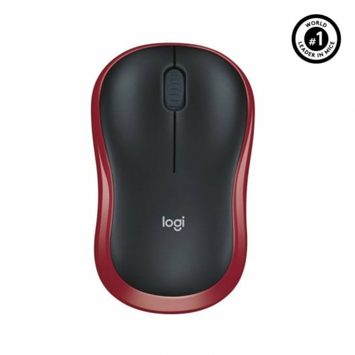 Trådlös Mus Logitech M185 Svart Röd Svartvit 1000 dpi - 3