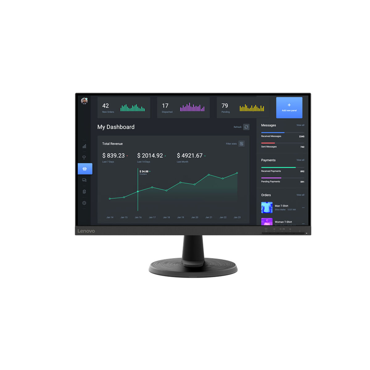 Monitor Lenovo D24-40 Full HD Full HD 23,8" 75 Hz - 2