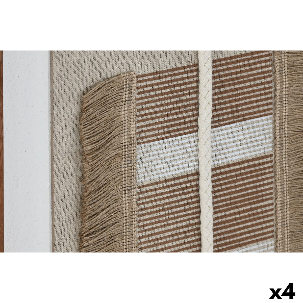 Kanvas Home ESPRIT Vit Naturell Modern Skandinavisk 36 X 2,3 X 50,3 cm (4 antal) - 6