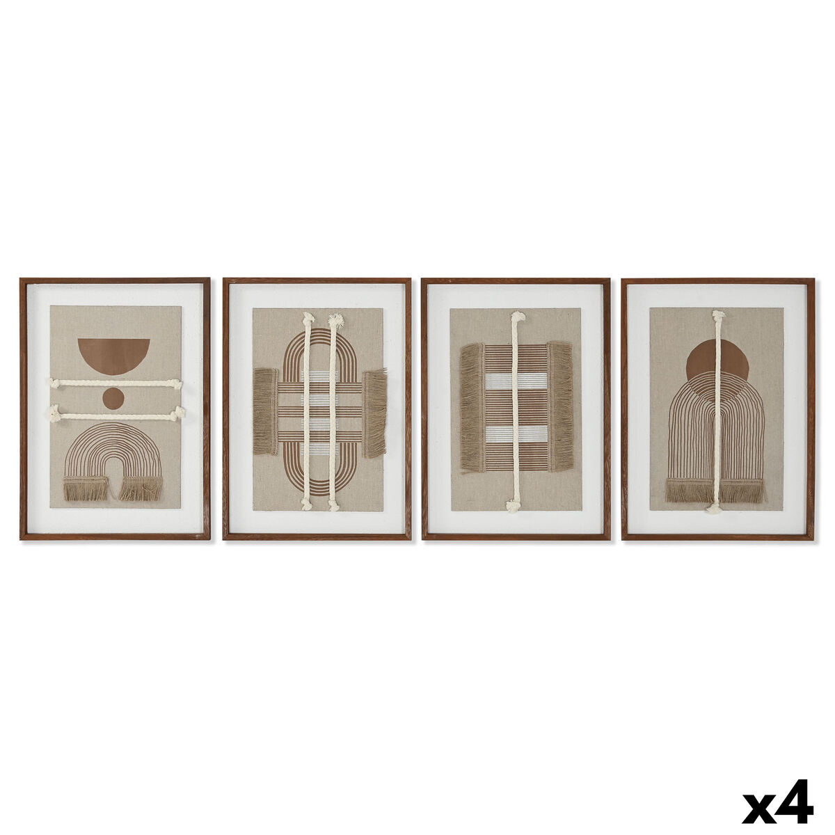 Kanvas Home ESPRIT Vit Naturell Modern Skandinavisk 36 X 2,3 X 50,3 cm (4 antal) - 4