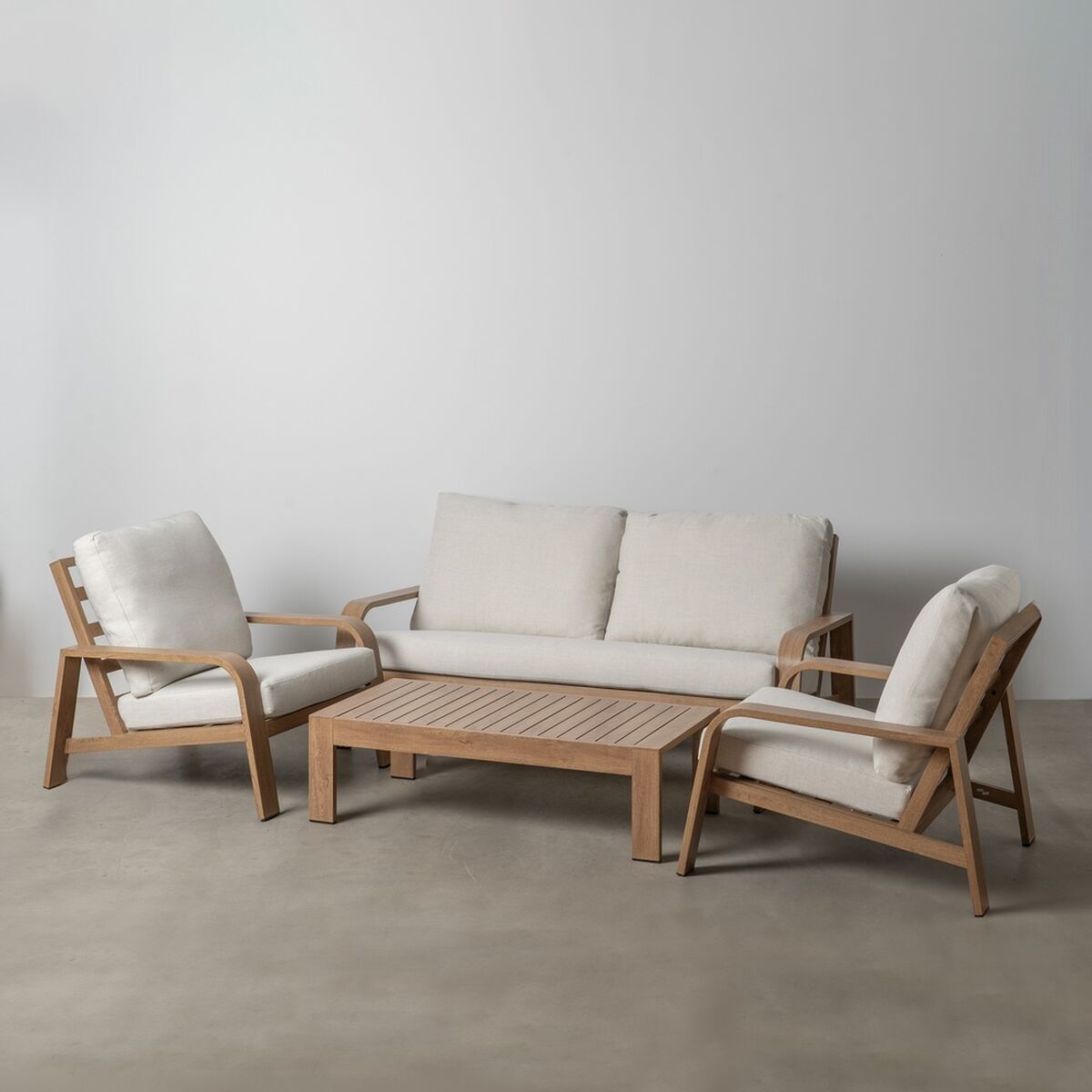 Trädgårdsmöbler Beige Naturell 184 x 74 x 65 cm - 2