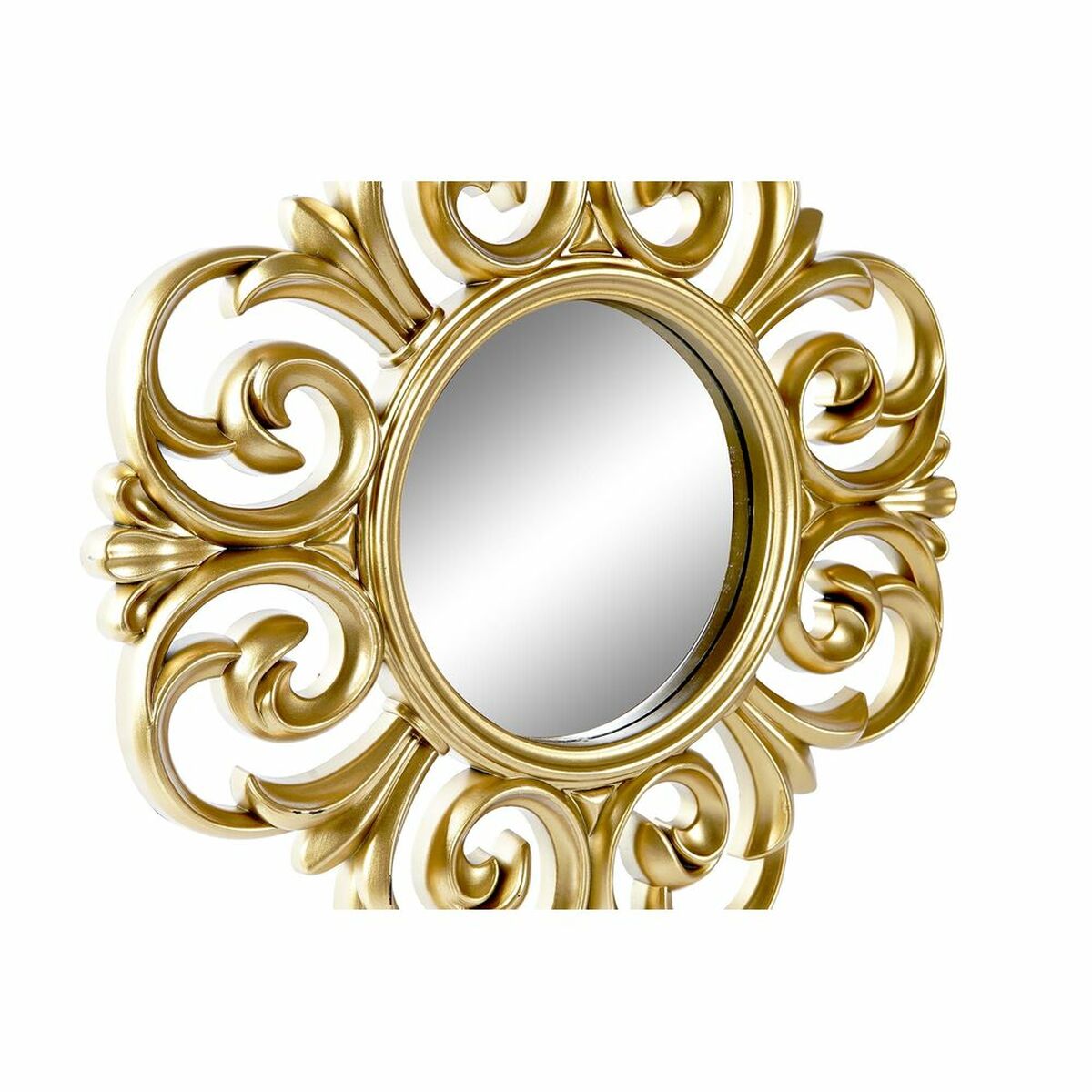 Spegelspel DKD Home Decor Glas Gyllene Vit PP 2 antal Modern Avskalad (35 x 2 x 35 cm) - 2