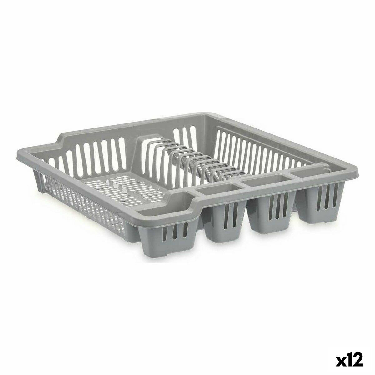 Diskställ 46 x 8 x 37,5 cm Grå Plast (12 antal) - 3