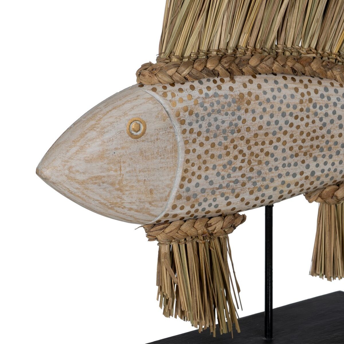 Prydnadsfigur Vit Brun Naturell Fisk 70 x 12 x 53 cm - 6
