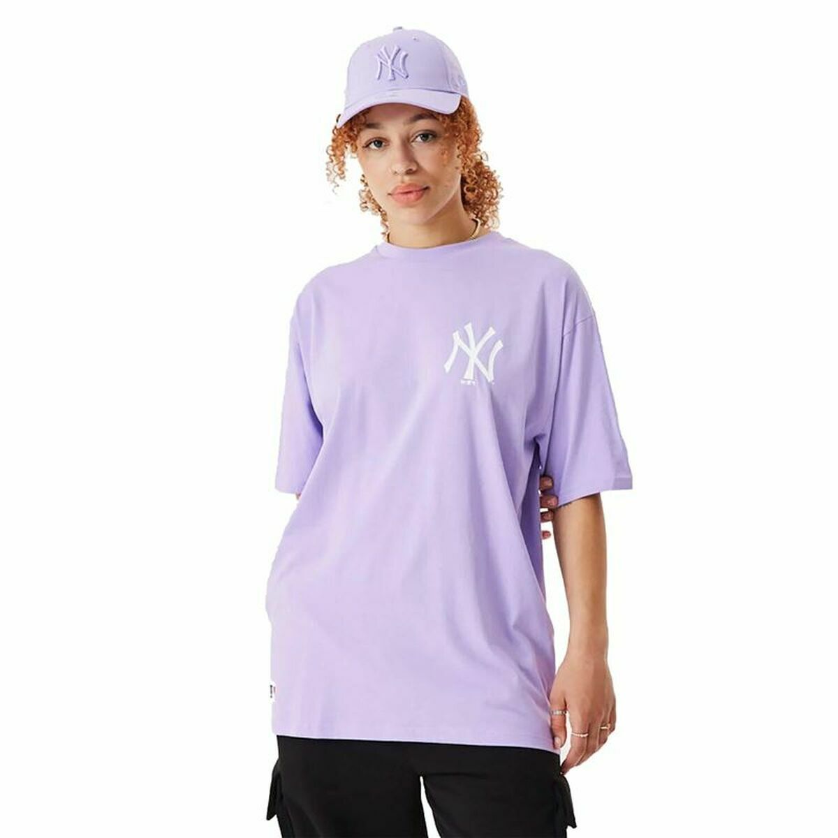 T-shirt med kortärm New Era MLB League Essentials New York Yankees Violett Unisex - 4