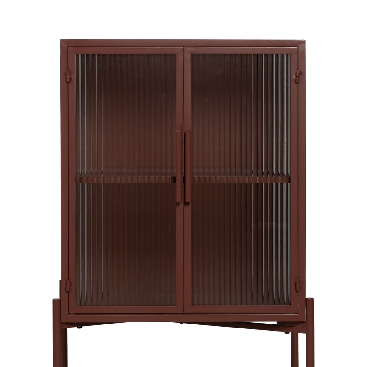 Vitrinskåp med dubbel glasdörr Takpanna Glas Järn 70 x 36 x 143 cm - 8