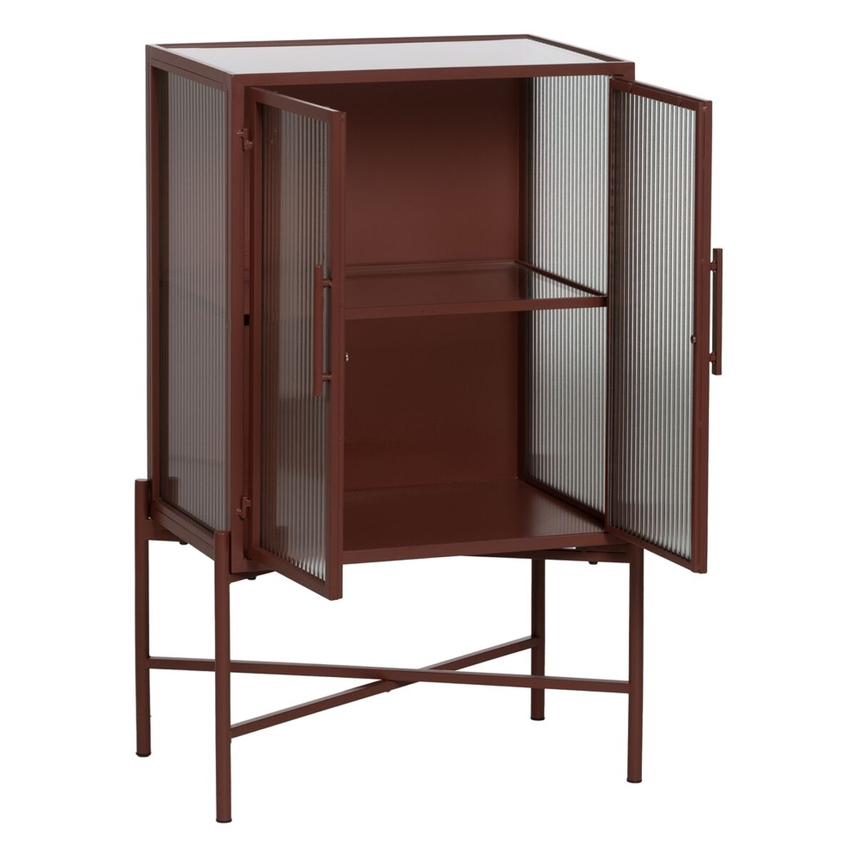 Vitrinskåp med dubbel glasdörr Takpanna Glas Järn 70 x 36 x 143 cm - 6