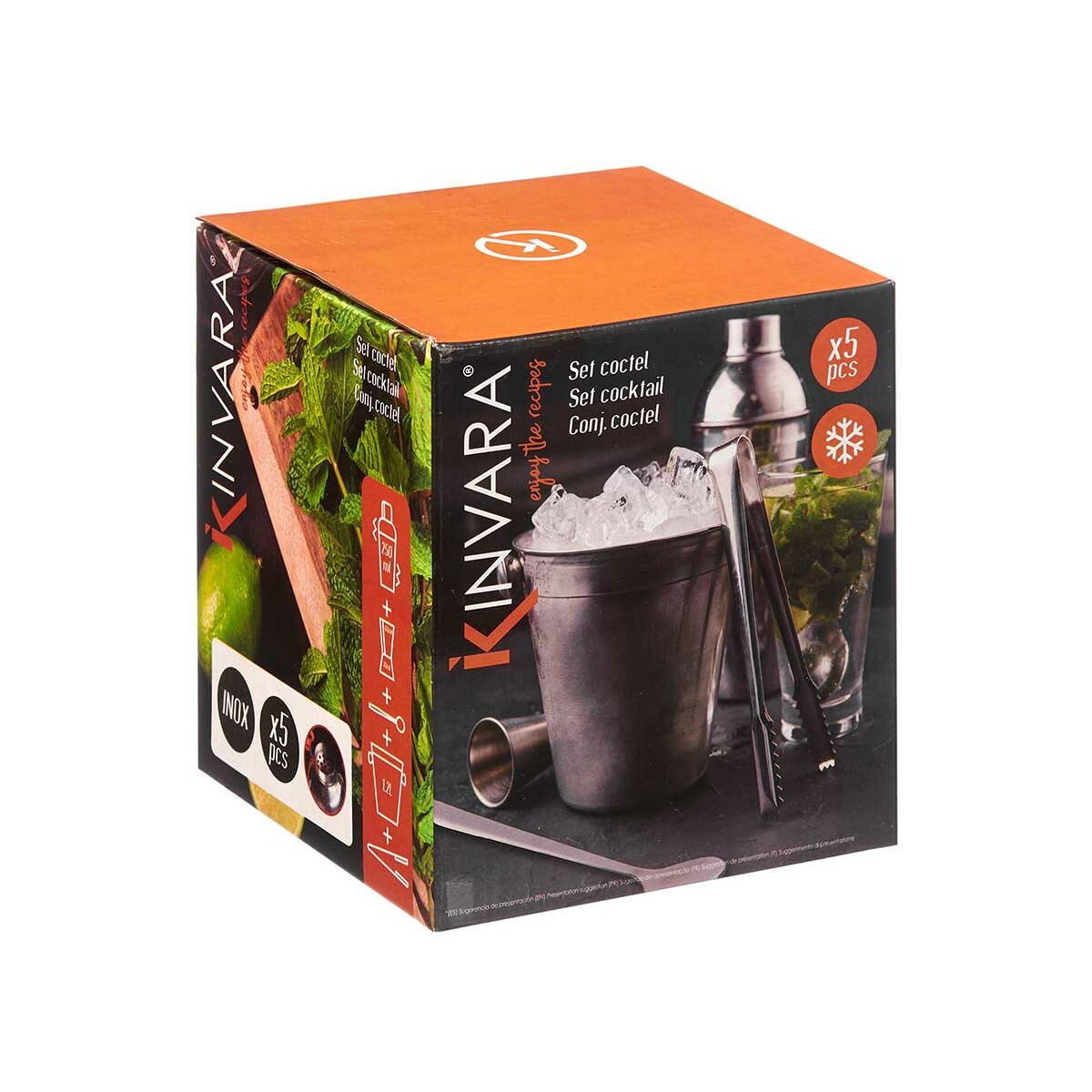 Cocktailset Silvrig Rostfritt stål 5 Delar 250 ml (6 antal) - 3